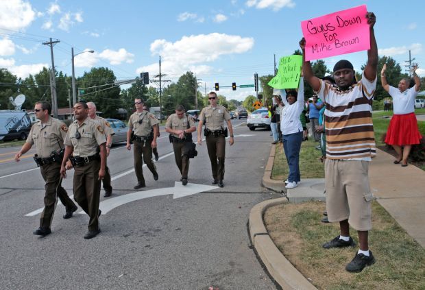 Police check on protestors